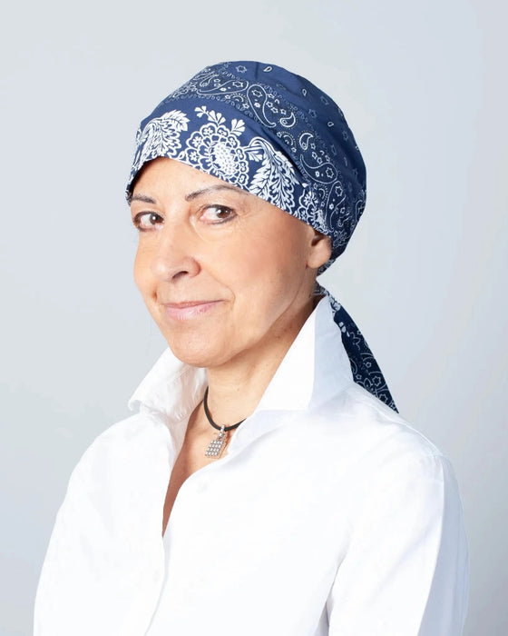 Bandana chimio bleu marine Bandana chimio bleu marine
