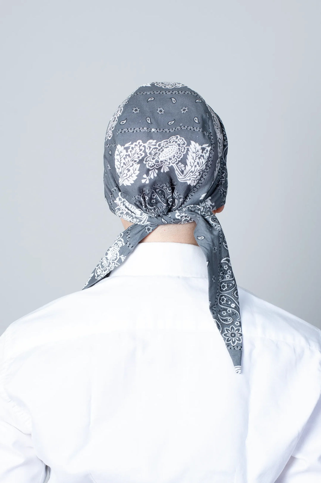 Foulard chimio en véritable bandana gris