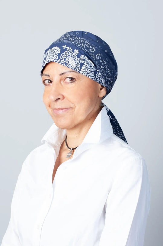 Bandana chimio bleu marine 